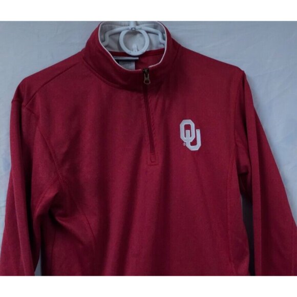 Majestic Section 101 Womens Small 1/4 Zip OU Pullover Oklahoma Sooners Jacket - Picture 2 of 9